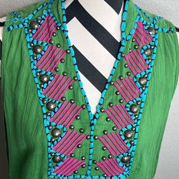 Double D Ranch 100% Cotton Gauze Sz XS Boho Embroidered Sleeveless Blouse - Picture 11 of 11